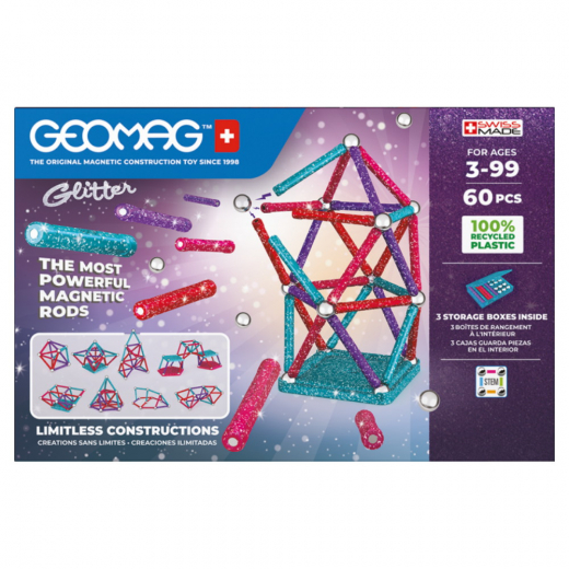 Geomag - Glitter 60 delar i gruppen LEKSAKER / Byggklossar / Geomag hos Spelexperten (GEO536)