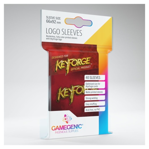 Keyforge Logo Sleeves 66 x 92 mm - Red i gruppen  hos Spelexperten (GGS10004ML)