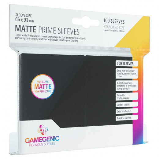 GameGenic Matte Prime Sleeves Black 64 x 89 mm i gruppen SÄLLSKAPSSPEL / Tillbehör / Sleeves hos Spelexperten (GGS10030ML)