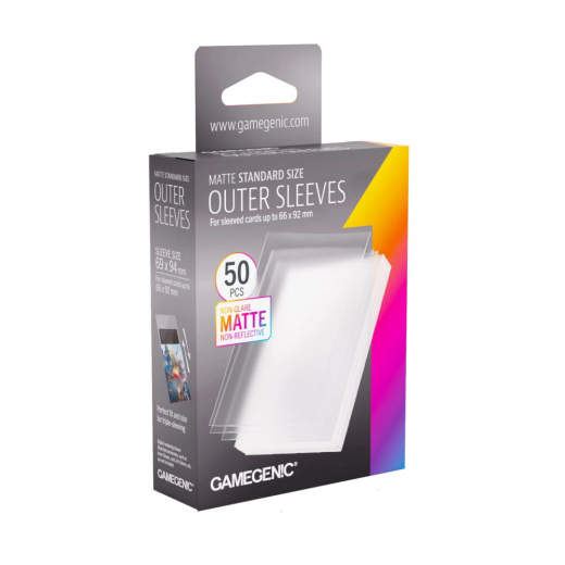 GameGenic Matte Outer Sleeves Clear 66 x 92 mm i gruppen SÄLLSKAPSSPEL / Tillbehör / Sleeves hos Spelexperten (GGS10174ML)