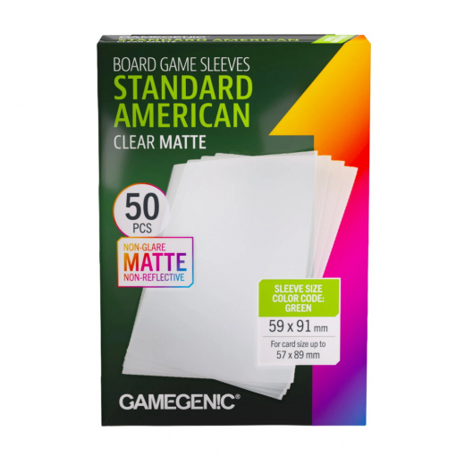 GameGenic Matte Sleeves 57 x 89 mm Clear i gruppen SÄLLSKAPSSPEL / Tillbehör / Sleeves hos Spelexperten (GGS10189ML)
