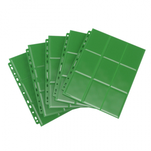 GameGenic 18-Pocket Side-Loading Pages - Green (10-Pack) i gruppen SÄLLSKAPSSPEL / Tillbehör / Förvaring hos Spelexperten (GGS30005ML)