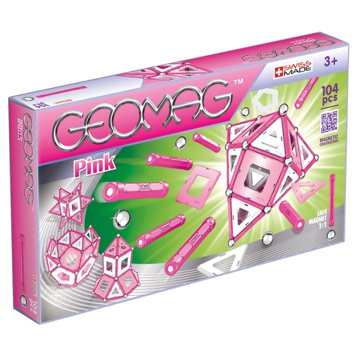 Geomag - Pink 104 delar i gruppen LEKSAKER / Byggklossar / Geomag hos Spelexperten (GM344)