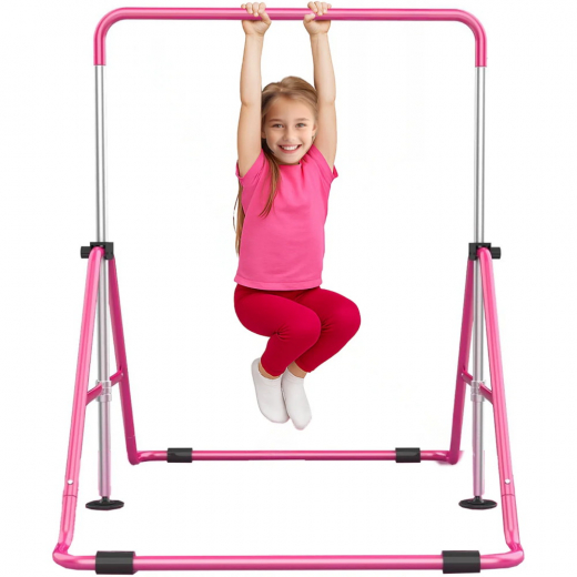 Hopfällbar Gymnastikstång För Barn, Rosa i gruppen LEKSAKER / Utomhuslek hos Spelexperten (GYM-BAR-KIDS-R)