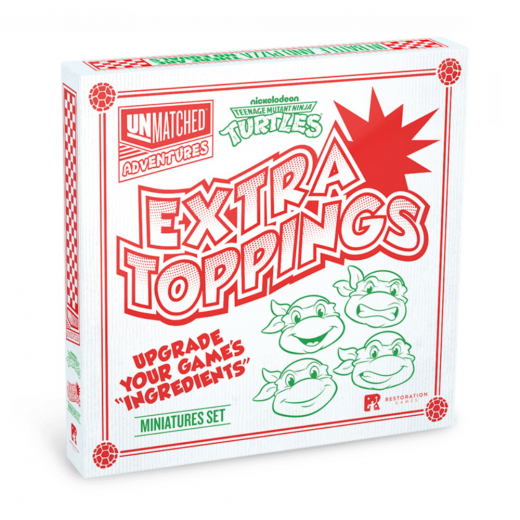 Unmatched Adventures: Teenage Mutant Ninja Turtles - Extra Toppings Miniatures Set (Exp.) i gruppen SÄLLSKAPSSPEL / Spelserier / Unmatched hos Spelexperten (IEL0512)