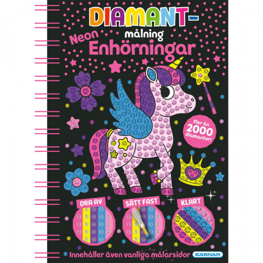 Diamantmålning Neon Enhörningar i gruppen LEKSAKER / Skapa & måla / Skriva och Rita / Pysselböcker hos Spelexperten (K-232401)