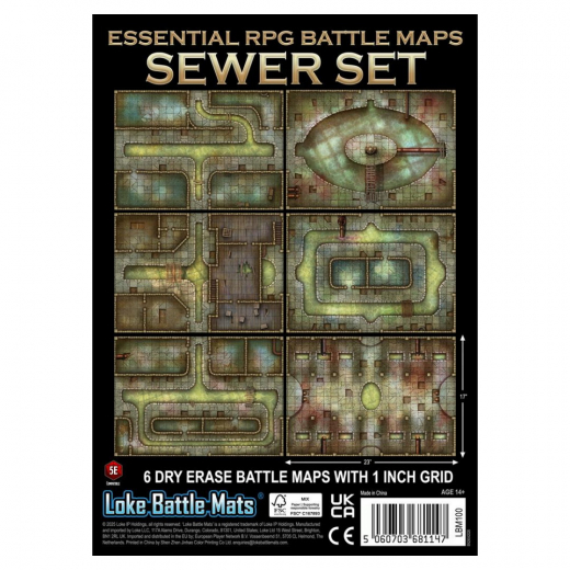 Essential RPG Battle Maps: Sewer Set i gruppen SÄLLSKAPSSPEL / Rollspel hos Spelexperten (LBM100)