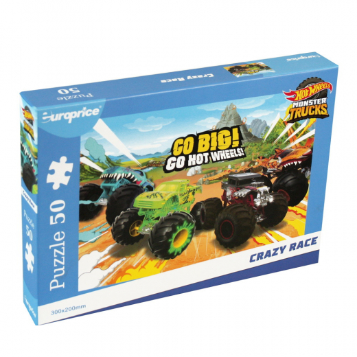 Pussel: Monster Trucks Crazy Race 50 Bitar i gruppen PUSSEL / Barnpussel hos Spelexperten (LI-HW6310)