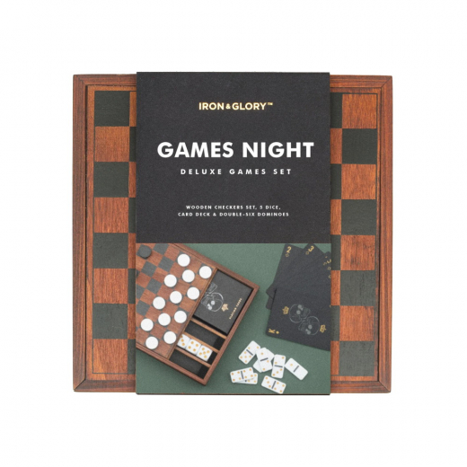 Games Night Deluxe Games Set 4-i-1 i gruppen SÄLLSKAPSSPEL / Klassiska hos Spelexperten (LKIAGGN)