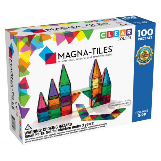 Magna-Tiles - Clear colors - 100 Delar i gruppen LEKSAKER / Byggklossar / Magna-Tiles hos Spelexperten (MAG04300)