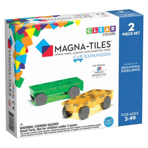 Magna-Tiles - Bilar 2-dels expansionsset i gruppen LEKSAKER / Byggklossar / Magna-Tiles hos Spelexperten (MAG16022)