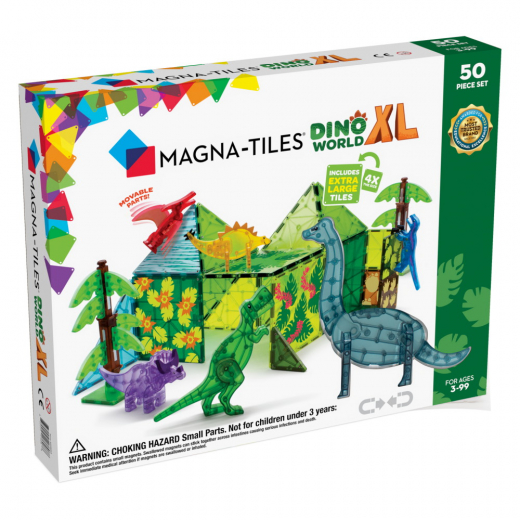 Magna-Tiles - Dino World XL - 50 Delar i gruppen LEKSAKER / Byggklossar / Magna-Tiles hos Spelexperten (MAG22850)