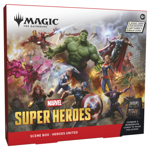 Magic: The Gathering - Marvel Super Heroes Scene Box Heroes United i gruppen SÄLLSKAPSSPEL / Magic the Gathering hos Spelexperten (MAGD5369-HER)
