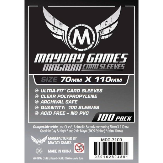 Mayday Sleeves 70 x 110 mm - Magnum Ultra-Fit i gruppen SÄLLSKAPSSPEL / Tillbehör hos Spelexperten (MAY7103-)