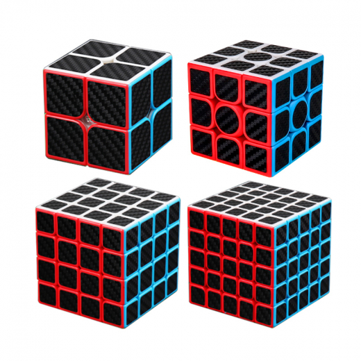 MoYu MeiLong Carbon Fibre - 4 Cube Box Set i gruppen SÄLLSKAPSSPEL / Spelserier / Rubiks kub & speedcubes hos Spelexperten (MF9317T)