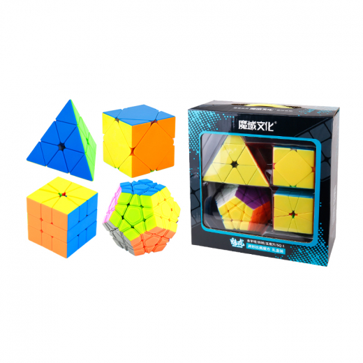 MoYu MeiLong Twist Stickerless - 4 Cube Box Set i gruppen SÄLLSKAPSSPEL / Spelserier / Rubiks kub & speedcubes hos Spelexperten (MF9318)