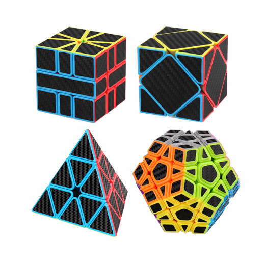 MoYu MeiLong Twist Carbon Fibre - 4 Cube Box Set i gruppen SÄLLSKAPSSPEL / Spelserier / Rubiks kub & speedcubes hos Spelexperten (MF9318T)