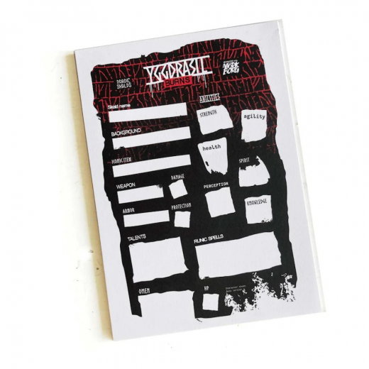 Yggdrasil Burns RPG: Rollformulär i gruppen SÄLLSKAPSSPEL / Rollspel hos Spelexperten (NSK-03-EN-003)