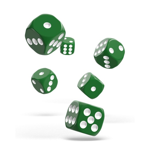 Oakie Doakie Dice D6 Dice 16 mm Solid - Green 12 pack i gruppen  hos Spelexperten (ODD410025)