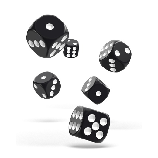 Oakie Doakie Dice D6 Dice 16 mm Solid - Black 12 pack i gruppen  hos Spelexperten (ODD410027)