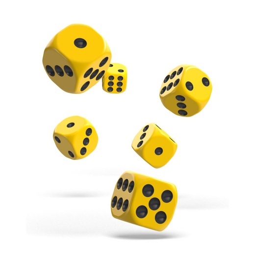 Oakie Doakie Dice D6 Dice 16 mm Solid - Yellow 12 pack i gruppen  hos Spelexperten (ODD410029)