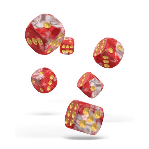 Oakie Doakie Dice D6 Dice 16 mm Gemidice - Red Sky 12 pack i gruppen  hos Spelexperten (ODD410035)