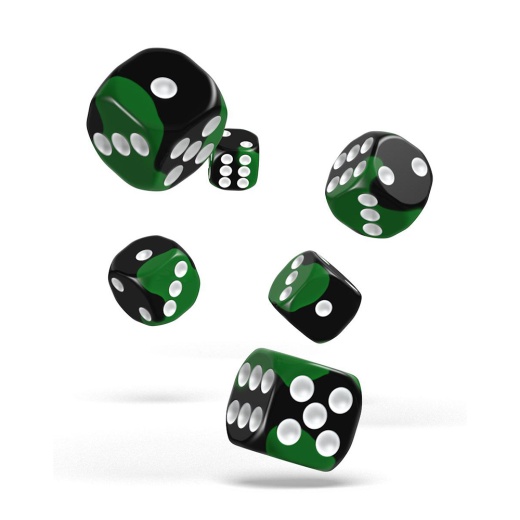 Oakie Doakie Dice D6 Dice 16 mm Glow in the Dark - Biohazard 12 pack i gruppen  hos Spelexperten (ODD410044)