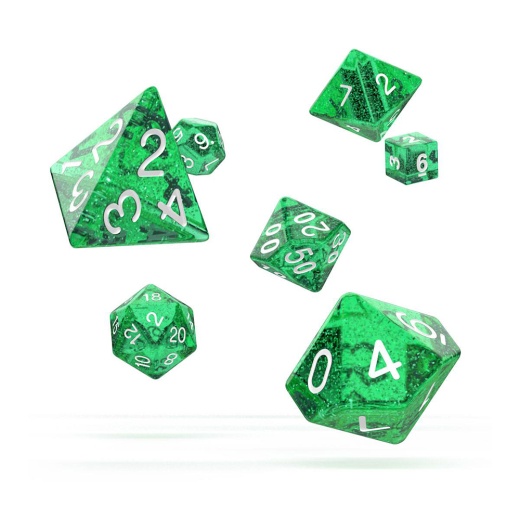Oakie Doakie Dice RPG Set Speckled - Green 7 pack i gruppen SÄLLSKAPSSPEL / Tillbehör / Tärningar & tillbehör hos Spelexperten (ODD500016)