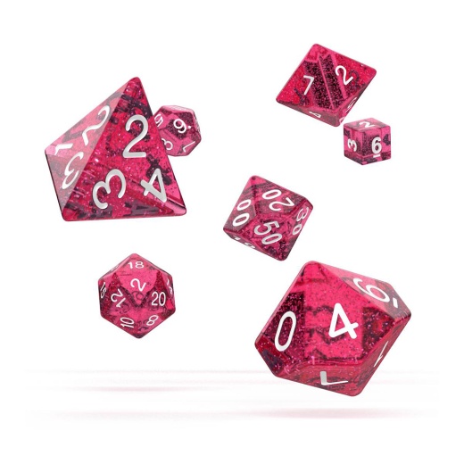 Oakie Doakie Dice RPG Set Speckled - Pink 7 pack i gruppen SÄLLSKAPSSPEL / Tillbehör / Tärningar & tillbehör hos Spelexperten (ODD500019)