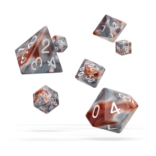 Oakie Doakie Dice RPG Set Gemidice - Silver-Rust 7 pack i gruppen SÄLLSKAPSSPEL / Tillbehör / Tärningar & tillbehör hos Spelexperten (ODD500032)