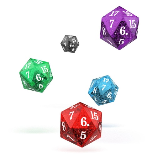 Oakie Doakie Dice D20 Spindown Dice Set - Speckled 5 pack i gruppen  hos Spelexperten (ODD600002)