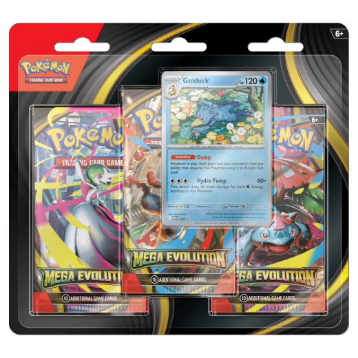 Pokémon TCG: Mega Evolution Boosters 3-Pack Golduck i gruppen SÄLLSKAPSSPEL / Pokémon hos Spelexperten (POK10050-101-GOL)