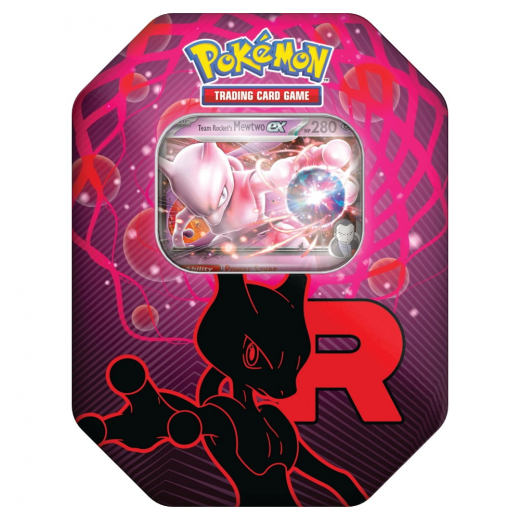 Pokémon TCG: Team Rocket Tin - Mewtwo ex i gruppen SÄLLSKAPSSPEL / Pokémon hos Spelexperten (POK10135-MEW)