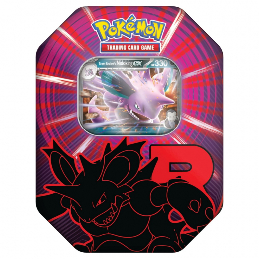 Pokémon TCG: Team Rocket Tin - Nidoking ex i gruppen SÄLLSKAPSSPEL / Pokémon hos Spelexperten (POK10135-NID)