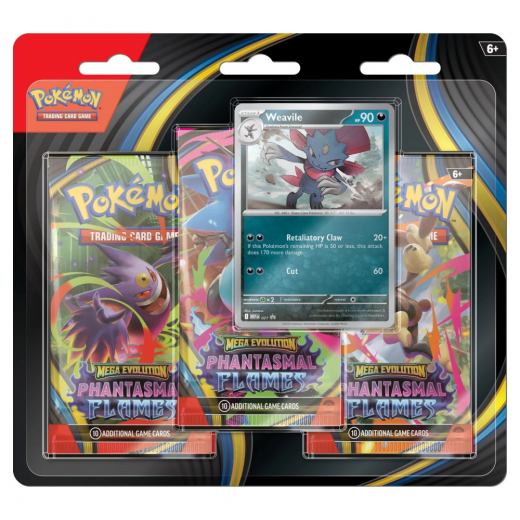 Pokémon TCG: Phantasmal Flames Boosters 3-Pack Weavile i gruppen SÄLLSKAPSSPEL / Pokémon hos Spelexperten (POK10187-101-WEA)