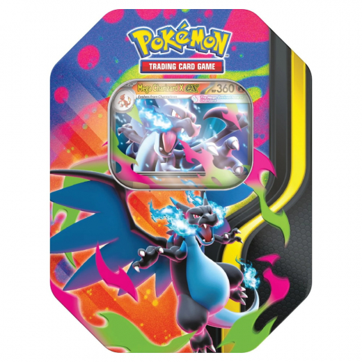 Pokémon TCG: Mega Charizard X ex Tin Spring 2026 i gruppen SÄLLSKAPSSPEL / Pokémon hos Spelexperten (POK10300-XEX)