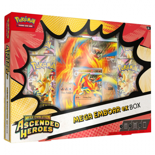 Pokémon TCG: Ascended Heroes - Mega Emboar ex Box i gruppen SÄLLSKAPSSPEL / Pokémon hos Spelexperten (POK10313-EMB)