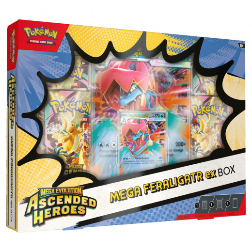 Pokémon TCG: Ascended Heroes - Mega Feraligatr ex Box i gruppen SÄLLSKAPSSPEL / Pokémon hos Spelexperten (POK10313-FER)
