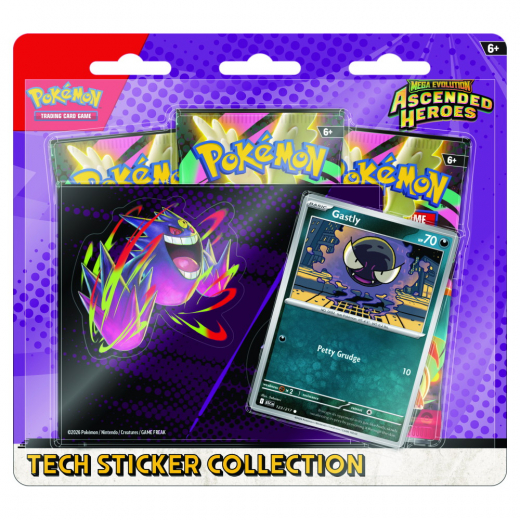 Pokémon TCG: Ascended Heroes - Tech Sticker Collection Gastly i gruppen SÄLLSKAPSSPEL / Pokémon hos Spelexperten (POK10314-GAS)