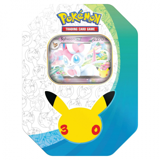 Pokémon TCG: 30th Celebration - Sylveon Tin i gruppen SÄLLSKAPSSPEL / Pokémon hos Spelexperten (POK10466-101-SYL)