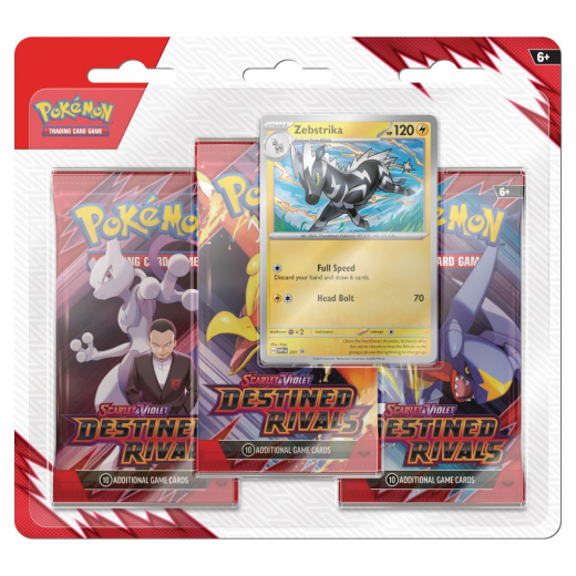 Pokémon TCG: Destined Rivals Boosters 3-Pack Zebstrika i gruppen SÄLLSKAPSSPEL / Pokémon hos Spelexperten (POK10633-ZEB)