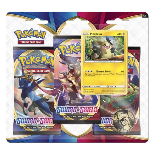 Pokémon TCG: Sword & Shield - 3 Pack Booster Morpeko i gruppen  hos Spelexperten (POK80655-MOR)