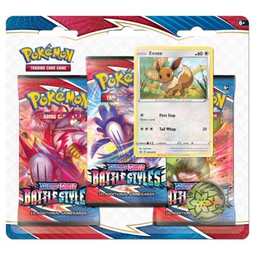 Pokémon TCG: Battle Styles Booster 3-Pack Eevee i gruppen  hos Spelexperten (POK80822-EEV)
