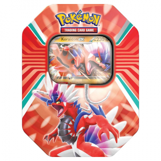 Pokémon TCG: Paldea Legends Tin - Summer 2023 - Koraidon ex i gruppen SÄLLSKAPSSPEL / Pokémon hos Spelexperten (POK85288-KOR)
