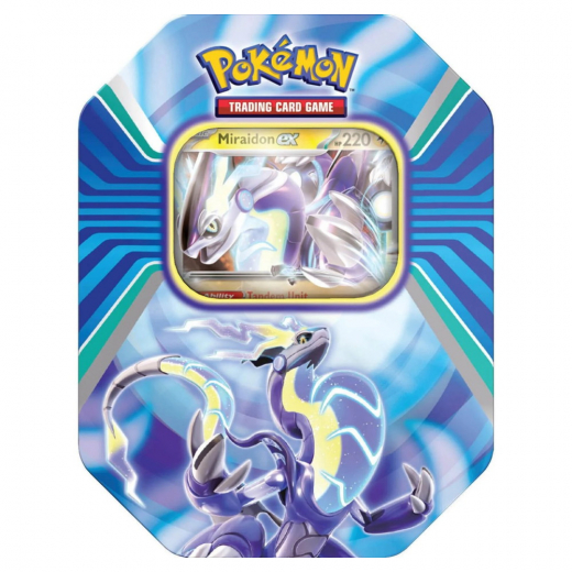 Pokémon TCG: Paldea Legends Tin - Summer 2023 - Miraidon ex i gruppen SÄLLSKAPSSPEL / Pokémon hos Spelexperten (POK85288-MIR)