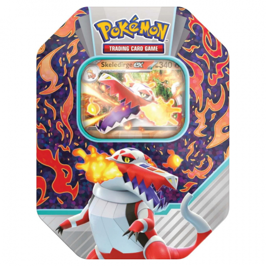 Pokémon TCG: Paldea Partners Tin - Skeledirge ex i gruppen SÄLLSKAPSSPEL / Kortspel hos Spelexperten (POK85297-SKE)