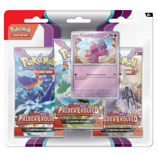 Pokémon TCG: Paldea Evolved Booster 3-Pack Tinkatink i gruppen SÄLLSKAPSSPEL / Pokémon hos Spelexperten (POK85353-TIN)