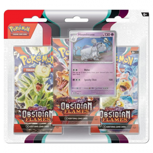 Pokémon TCG: Obsidian Flames Booster 3-Pack Houndstone i gruppen SÄLLSKAPSSPEL / Pokémon hos Spelexperten (POK85378-HOU)