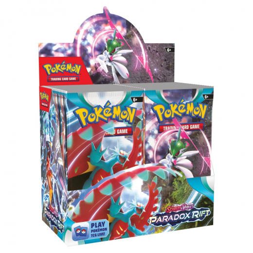 Pokémon TCG: Paradox Rift Booster Display i gruppen SÄLLSKAPSSPEL / Pokémon hos Spelexperten (POK85399-DIS)