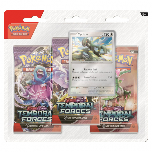 Pokémon TCG: Temporal Forces Boosters 3-Pack Cyclizar i gruppen SÄLLSKAPSSPEL / Pokémon hos Spelexperten (POK85646-CYC)